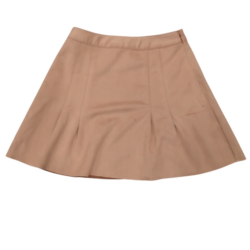 Sage the Label Mini Skirt A‎ Line Pleated Tan Career Casual Women's